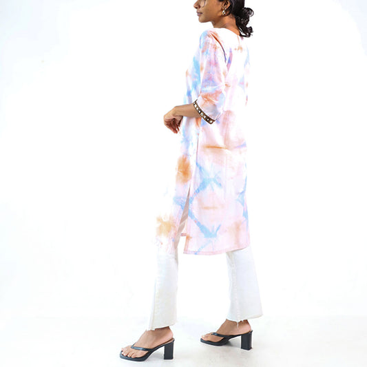 Soft Hues Tie-Dye Kurtha