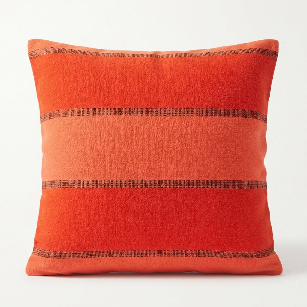 Saffron Handloom Cushion Cover