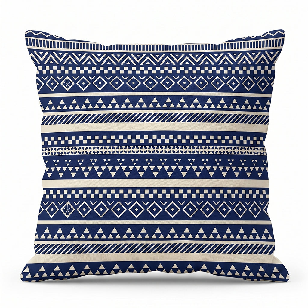 Indigo Aztec Cushion Cover