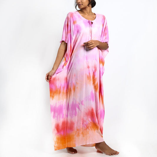 Candy Floss Tie-Dye kaftan