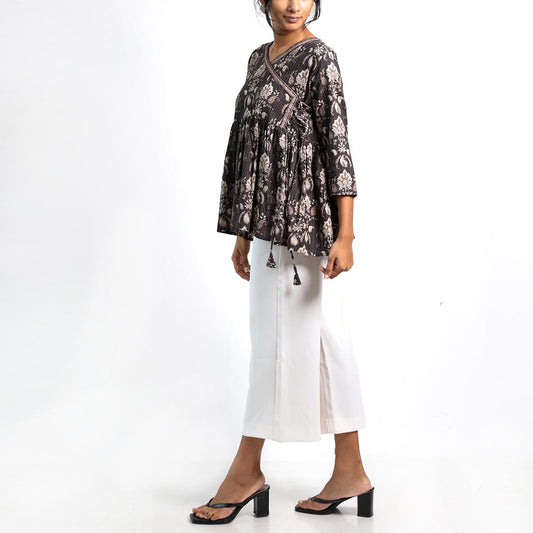 Onyx Motif Wrap Top
