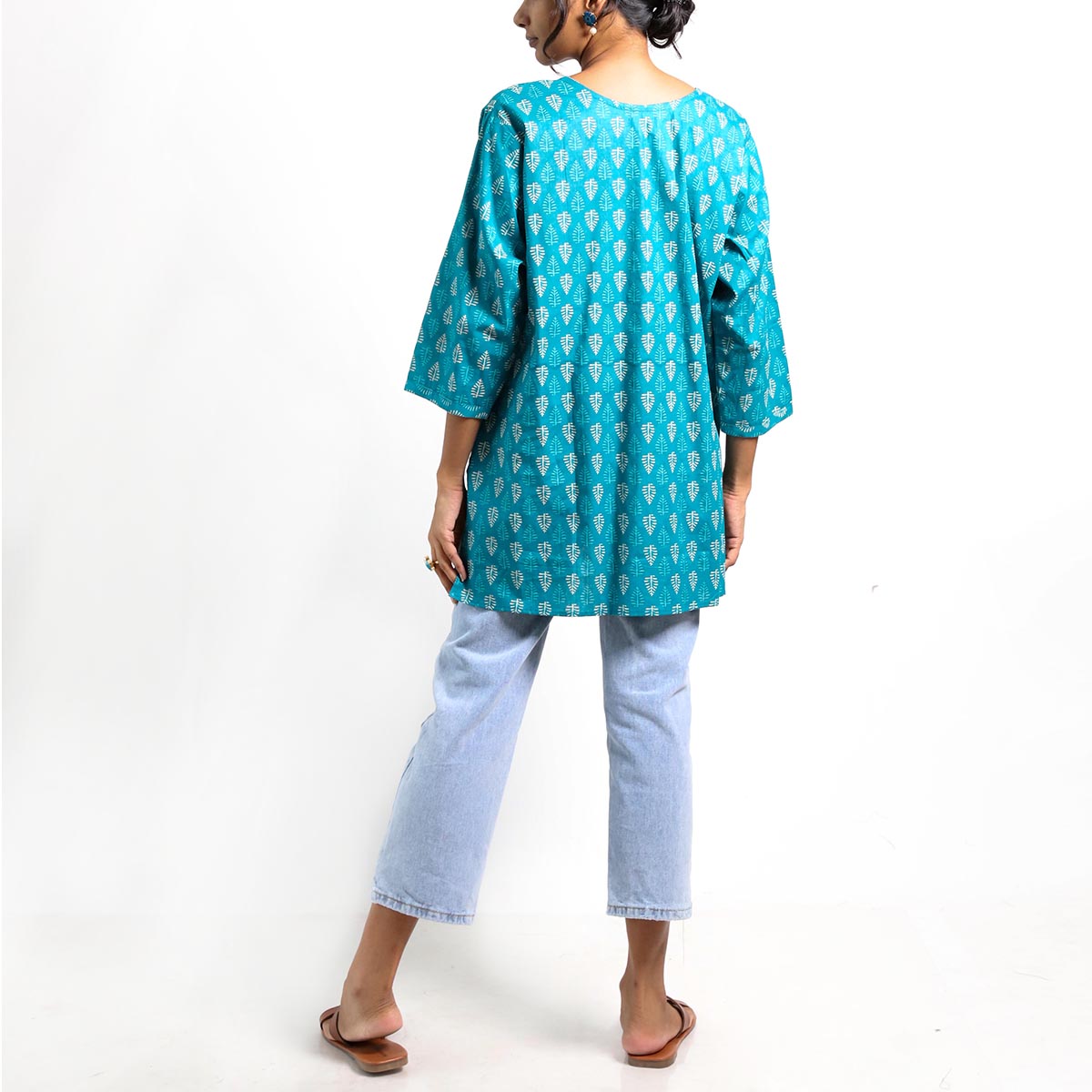 Azure Block Printed Top