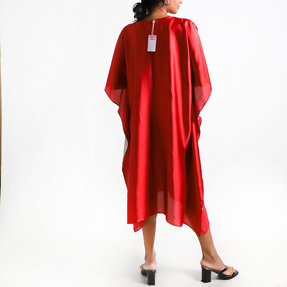 Fiery Silk Batik Kaftan