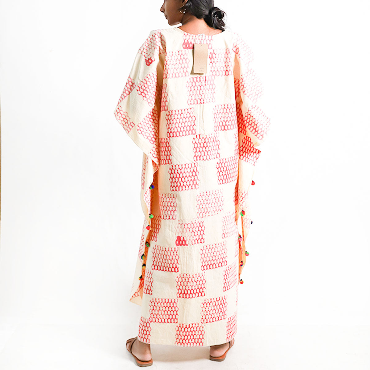 Checked Block Print Kaftan