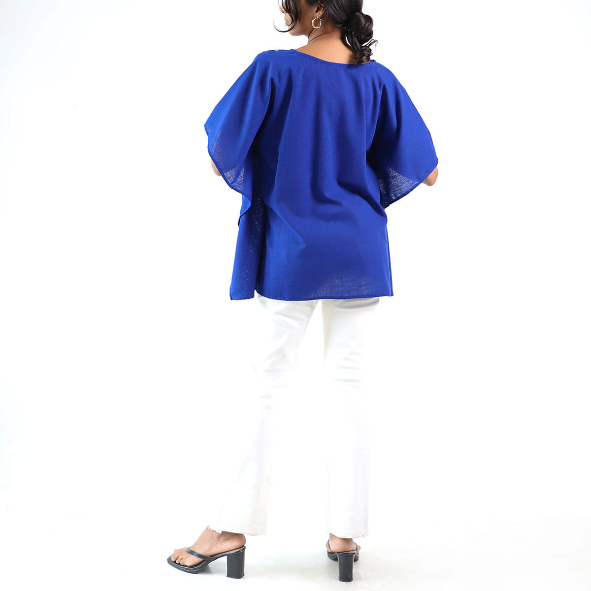 Sapphire Petals Embroidered Top