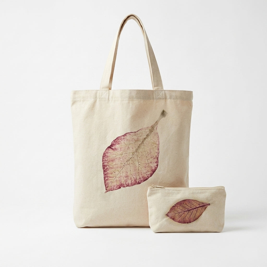 Red Leaf Tote & Pouch Set