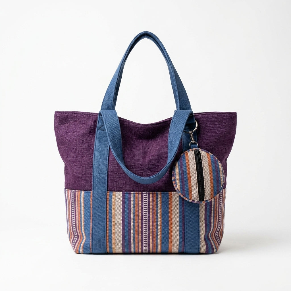 Lavender Tote With Earphone Pouch