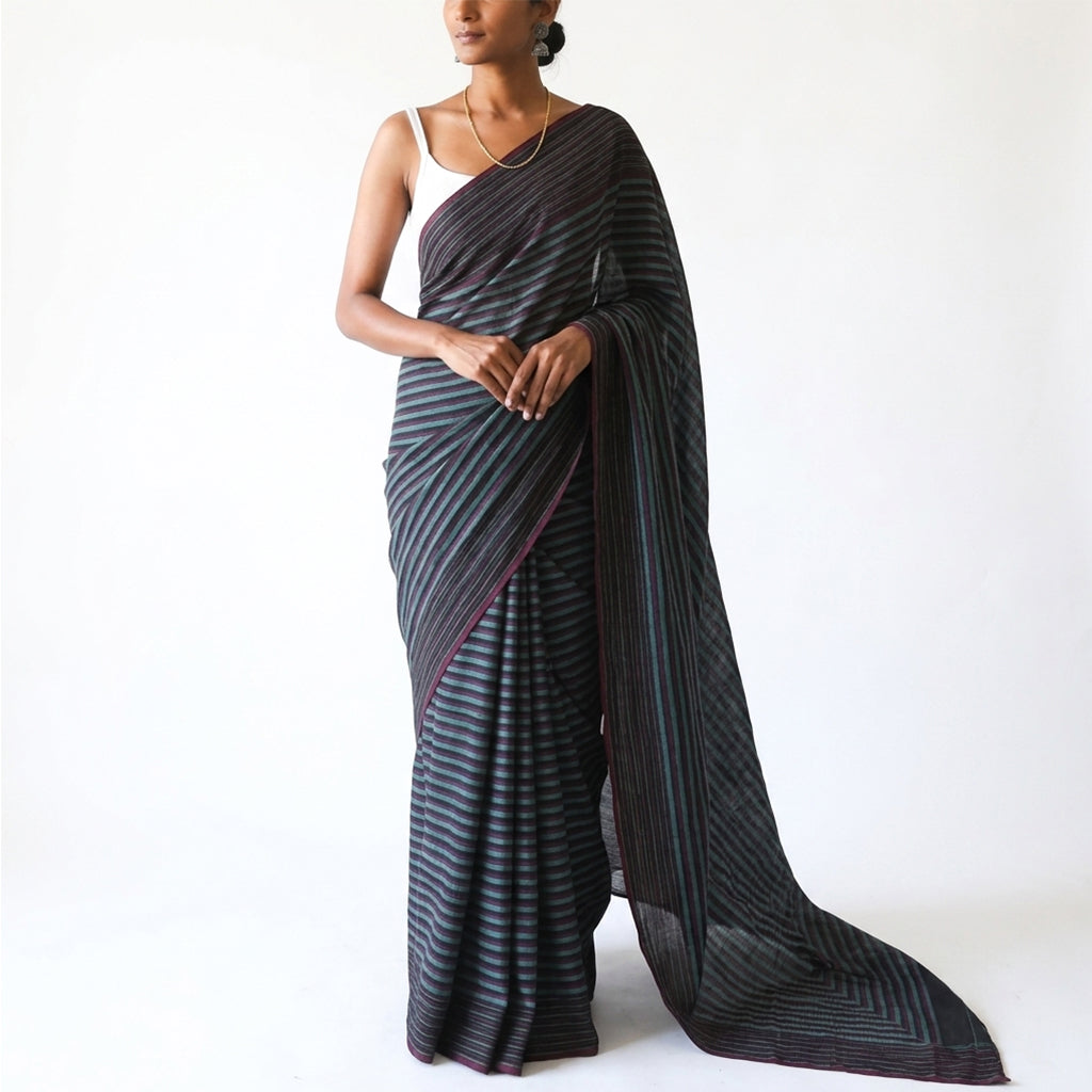 Blue Vines Saree