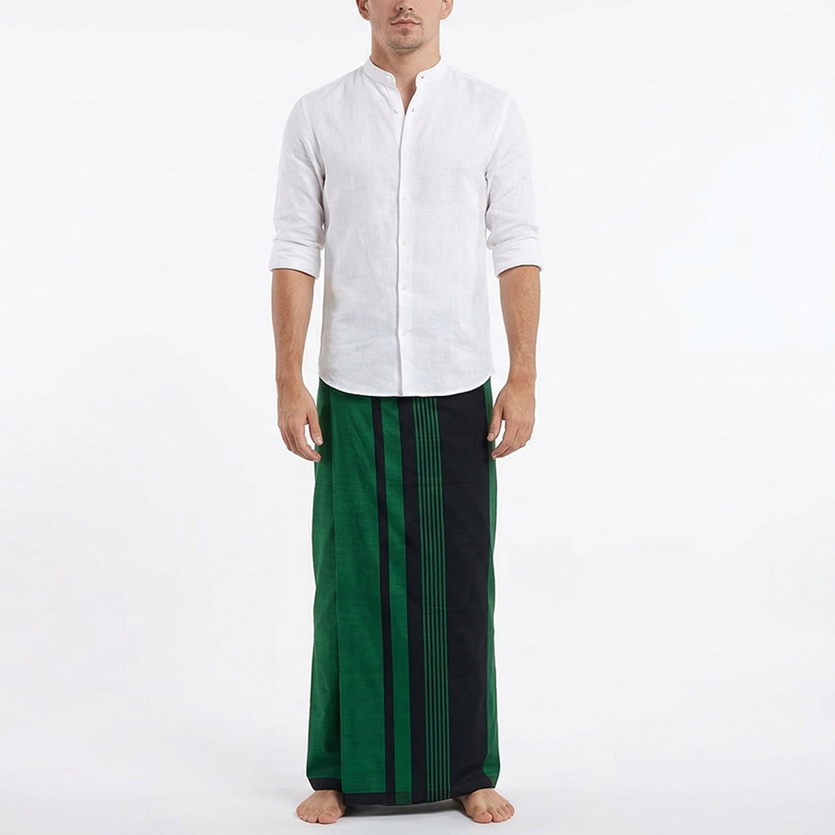 Black and Green Handloom Sarong
