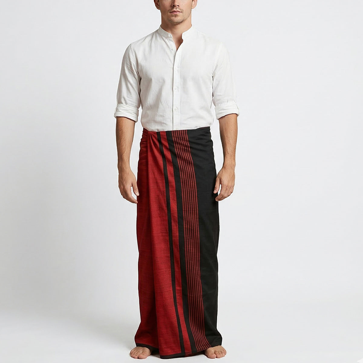 Black and Red Handloom Sarong