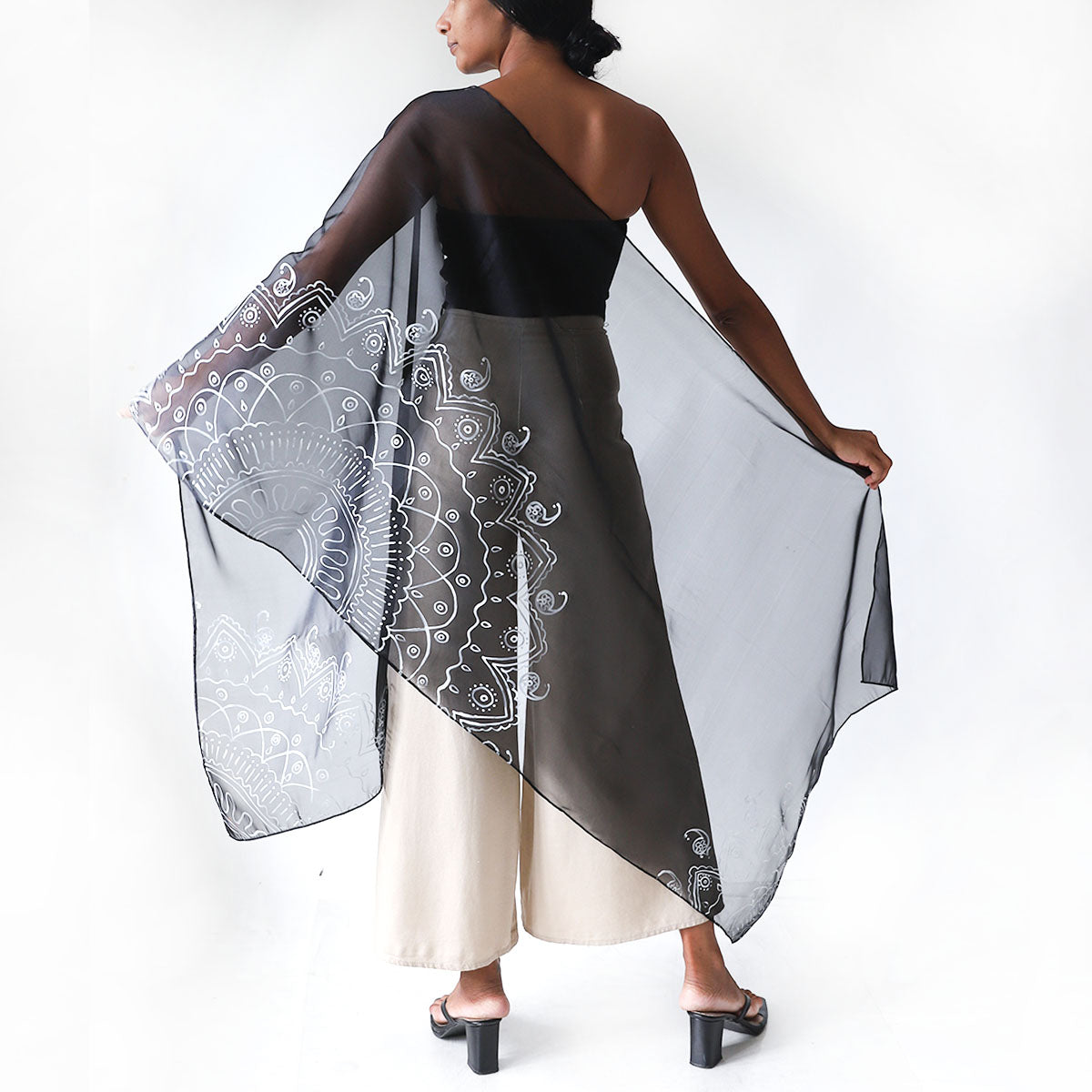 Monochrome Mandala Shawl