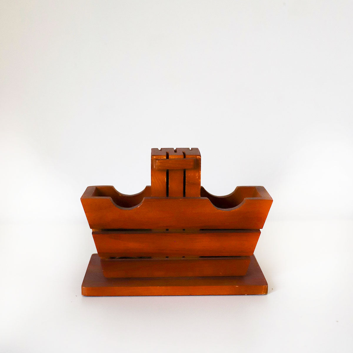 Wooden Knife Holder With Cutlery Caddy