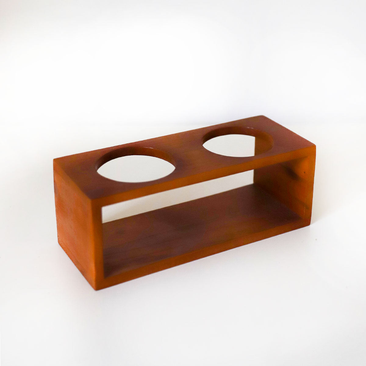 Wooden 2 Glass Holder & Lids