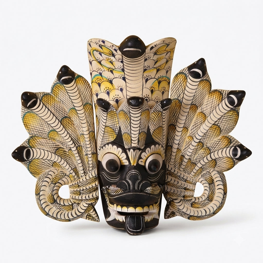 White and Yellow Naga Raksha Mask
