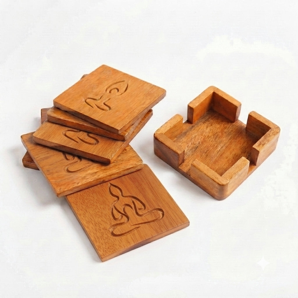 Yogi Coaster Set & Holder