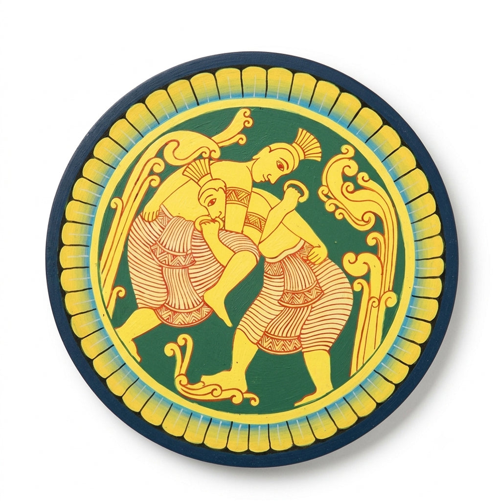Wrestling Decorative Wooden Plate
