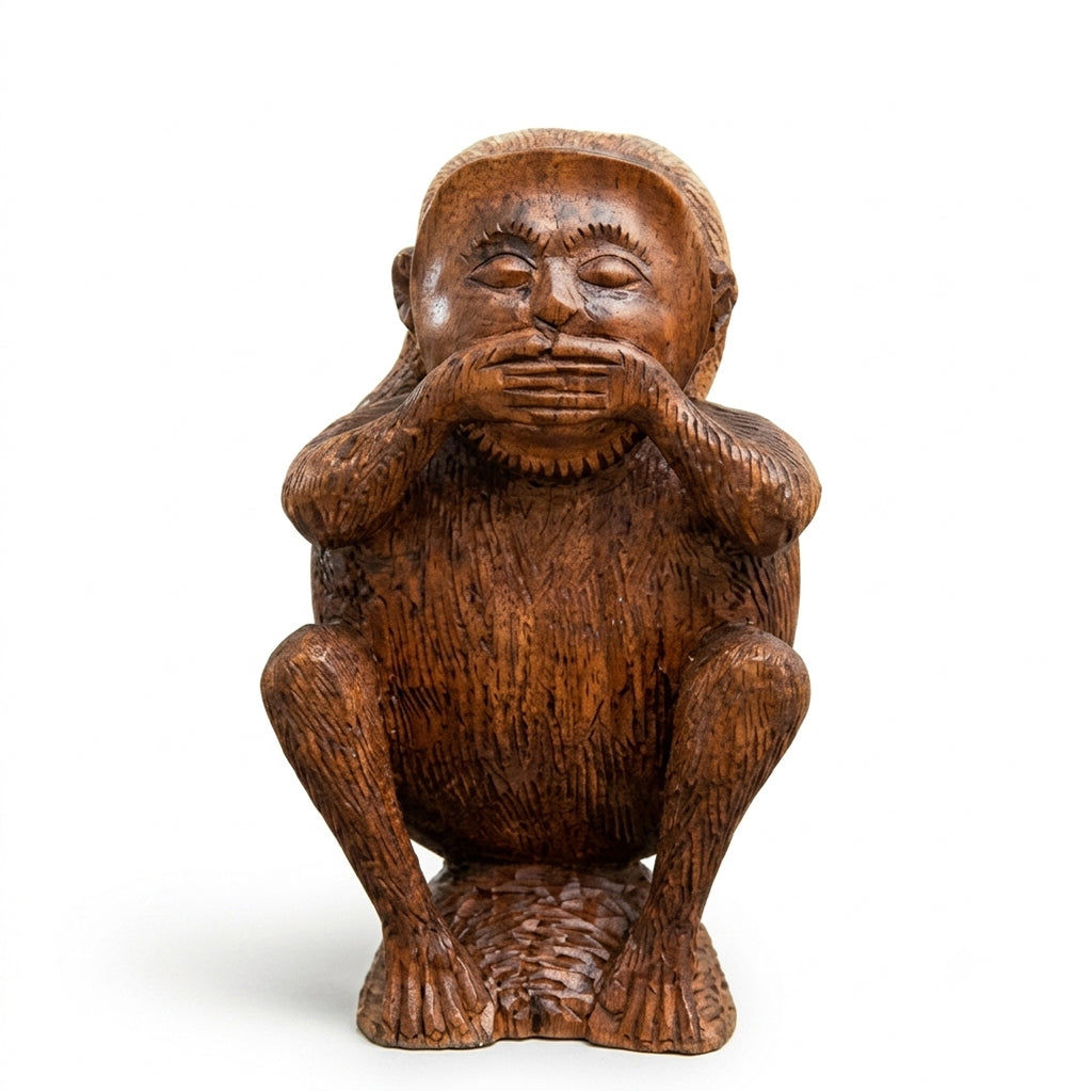See No Evil Wooden Statue