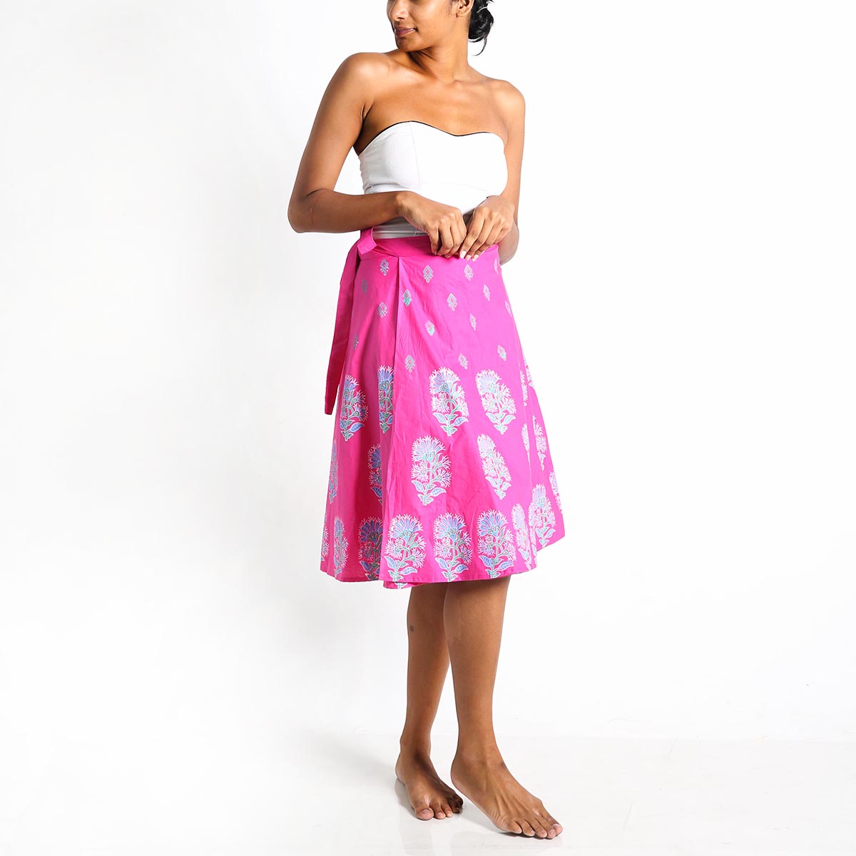Flamingo Block Printed Skirt