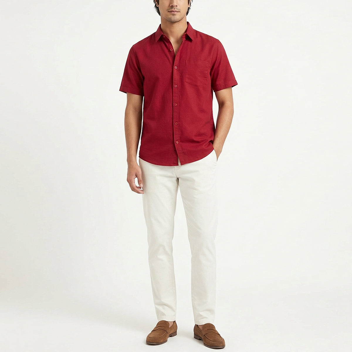 Red Linen Shirt