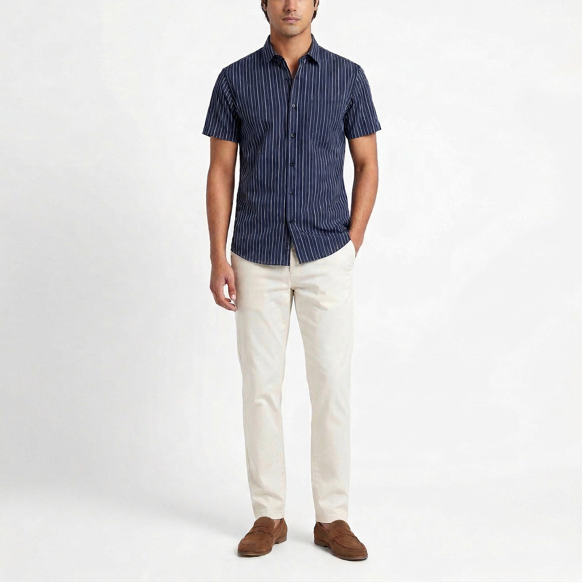 Deep Sea Stripe Linen Shirt