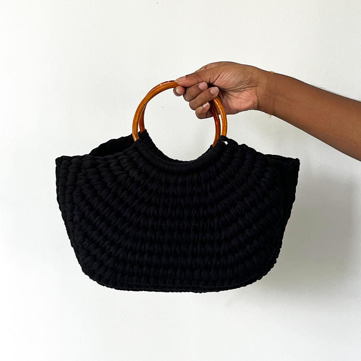 Black Crochet Handbag