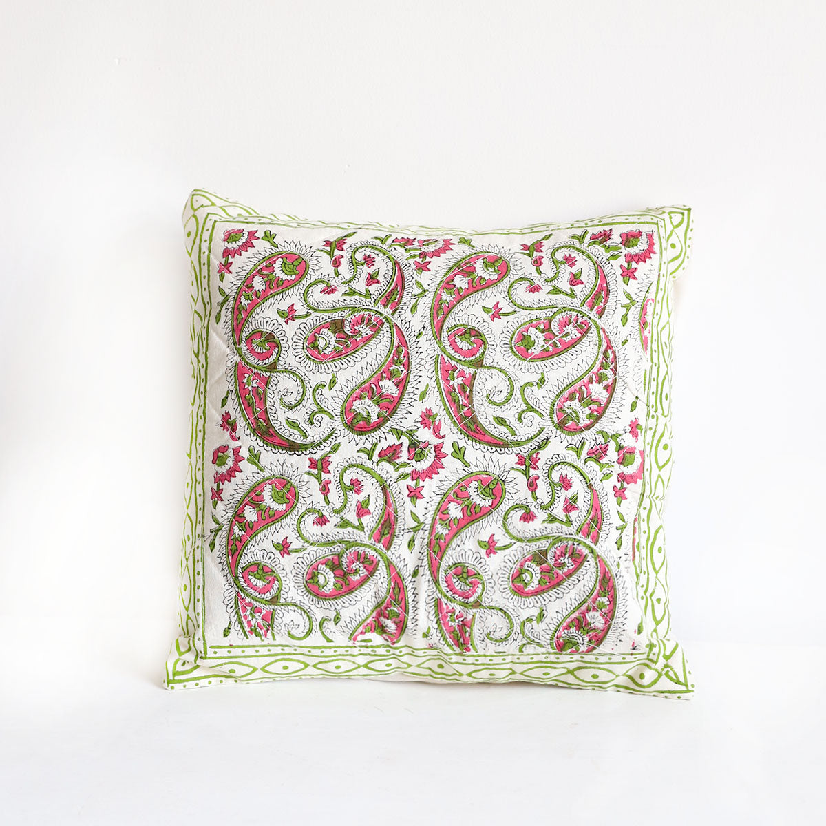 Rose Garden Block Printed Cushion Cover