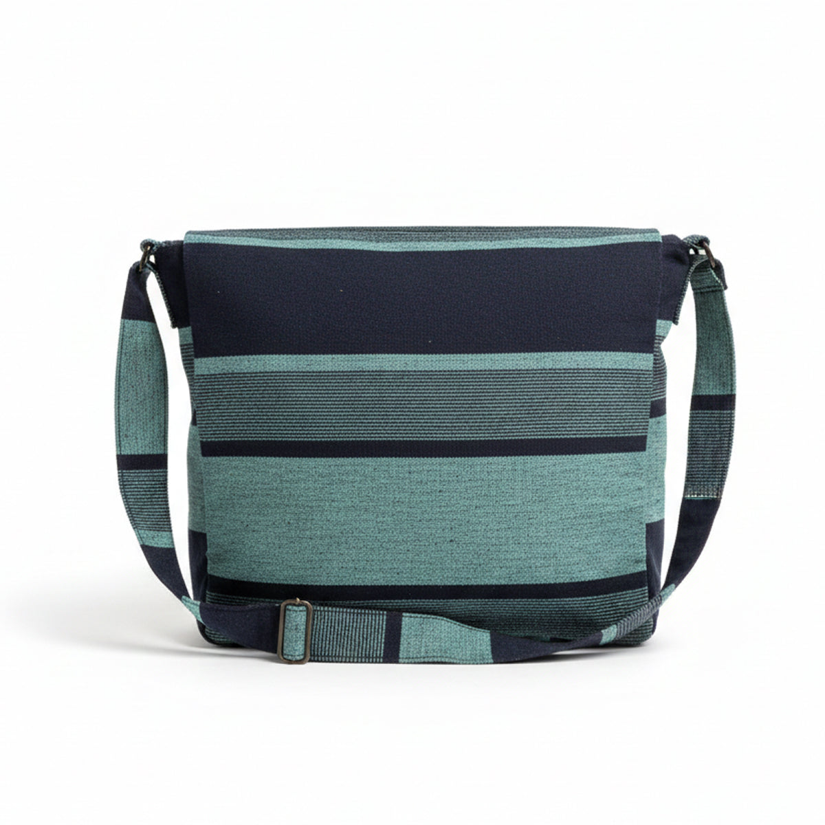 Blue Striped Handloom Laptop Bag