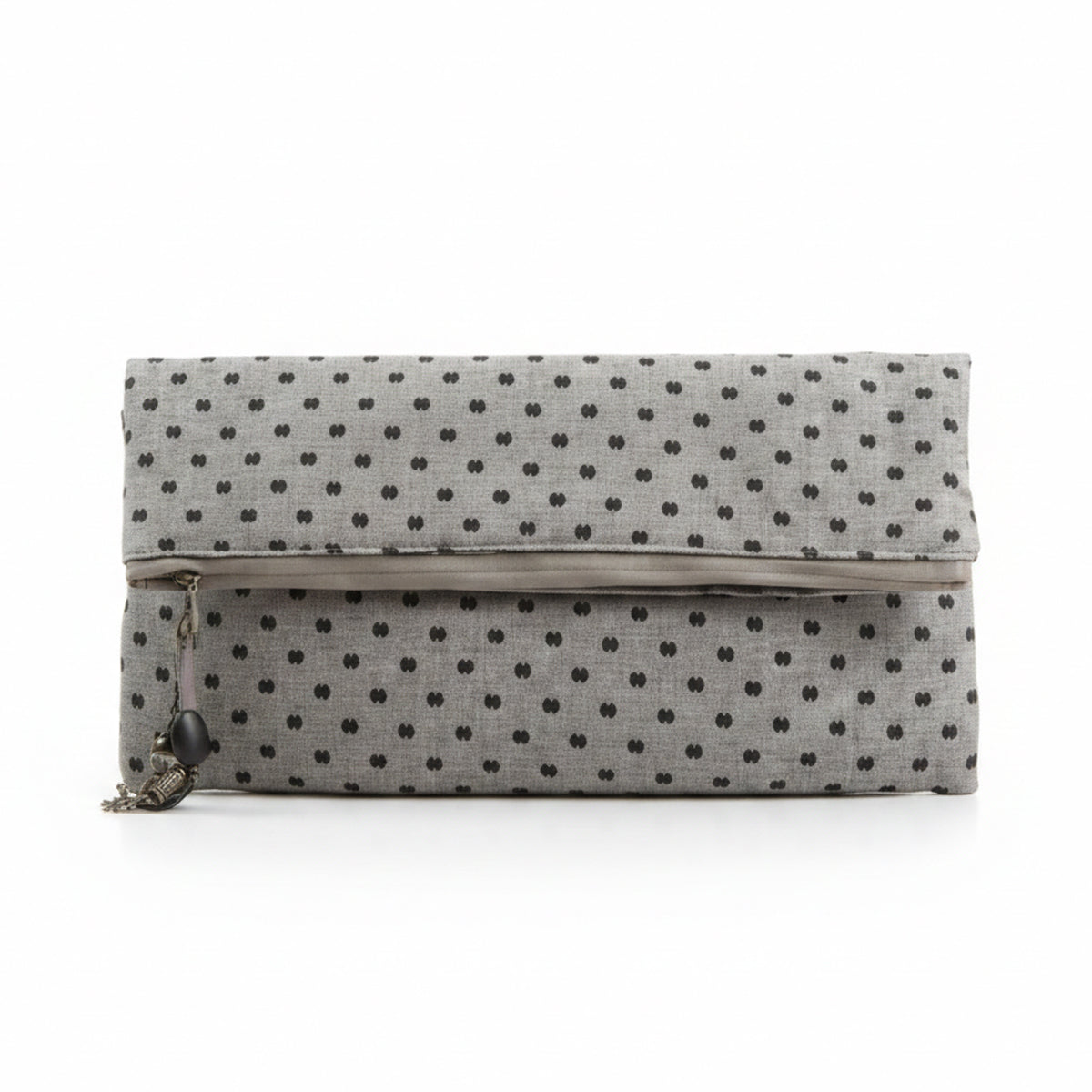 Grey Polka Clutch