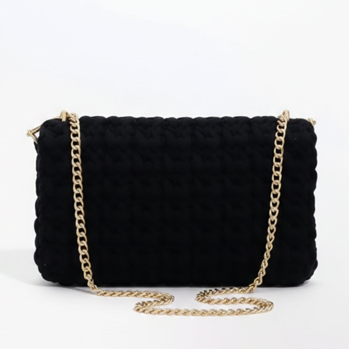 Black Crotchet Clutch with Chain