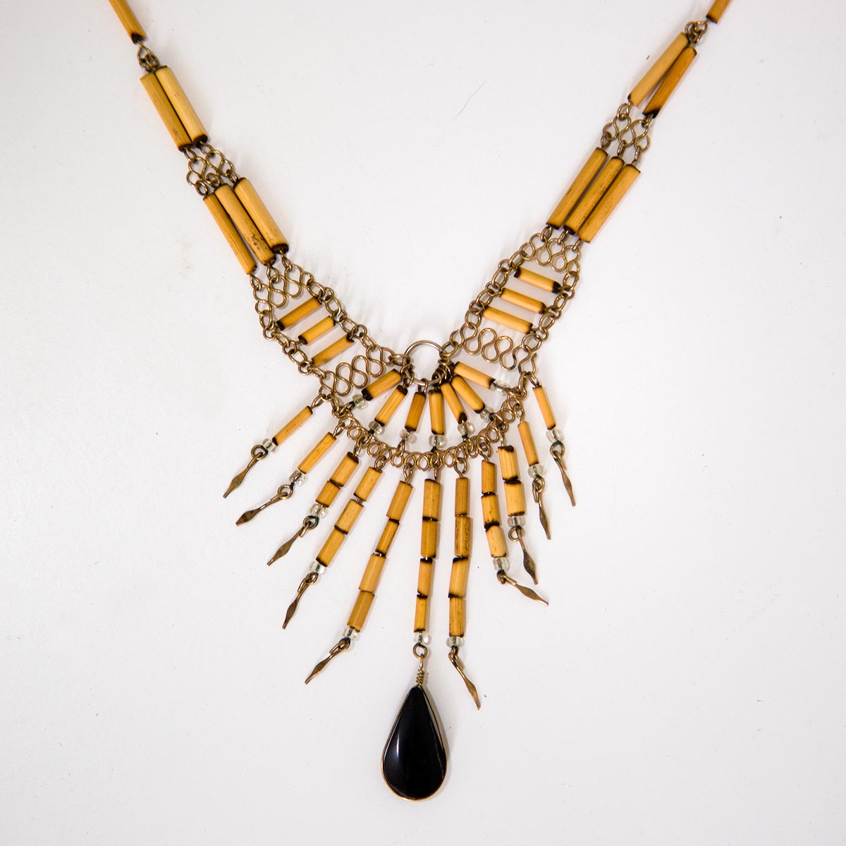 Bamboo beads with stones