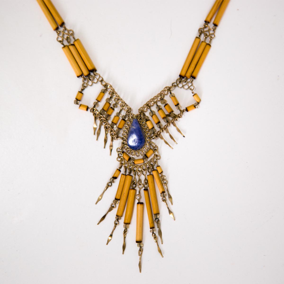 Bamboo beads with stones