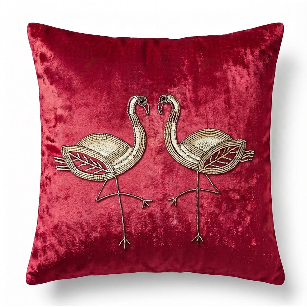 Crimson Flamingo Cushion Cover