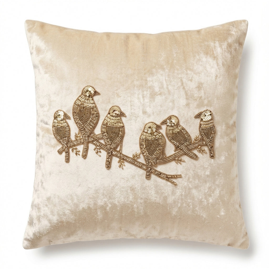 Ivory Songbird Cushion Cover