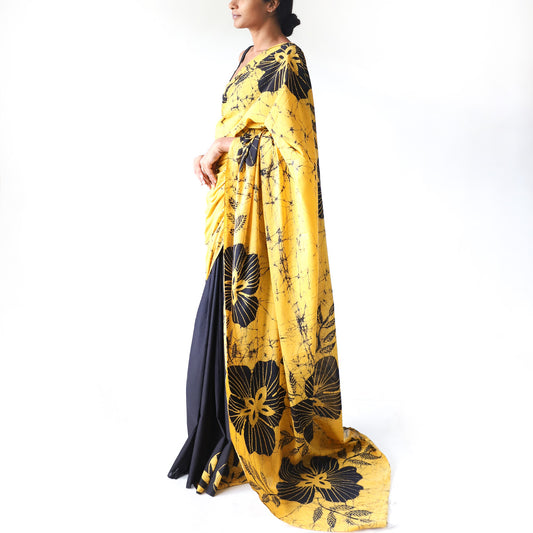 Lemon Batik Saree