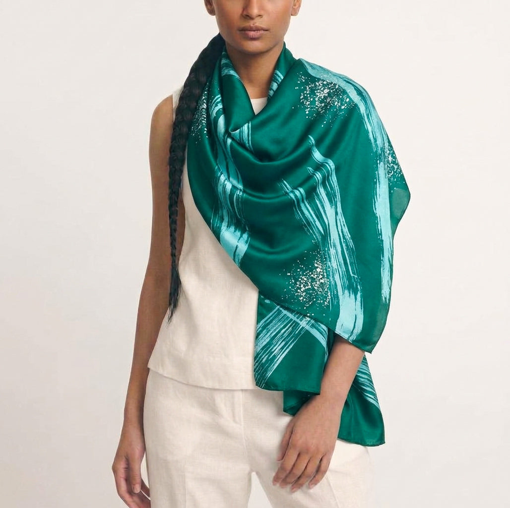 Deep Emerald Batik Shawl