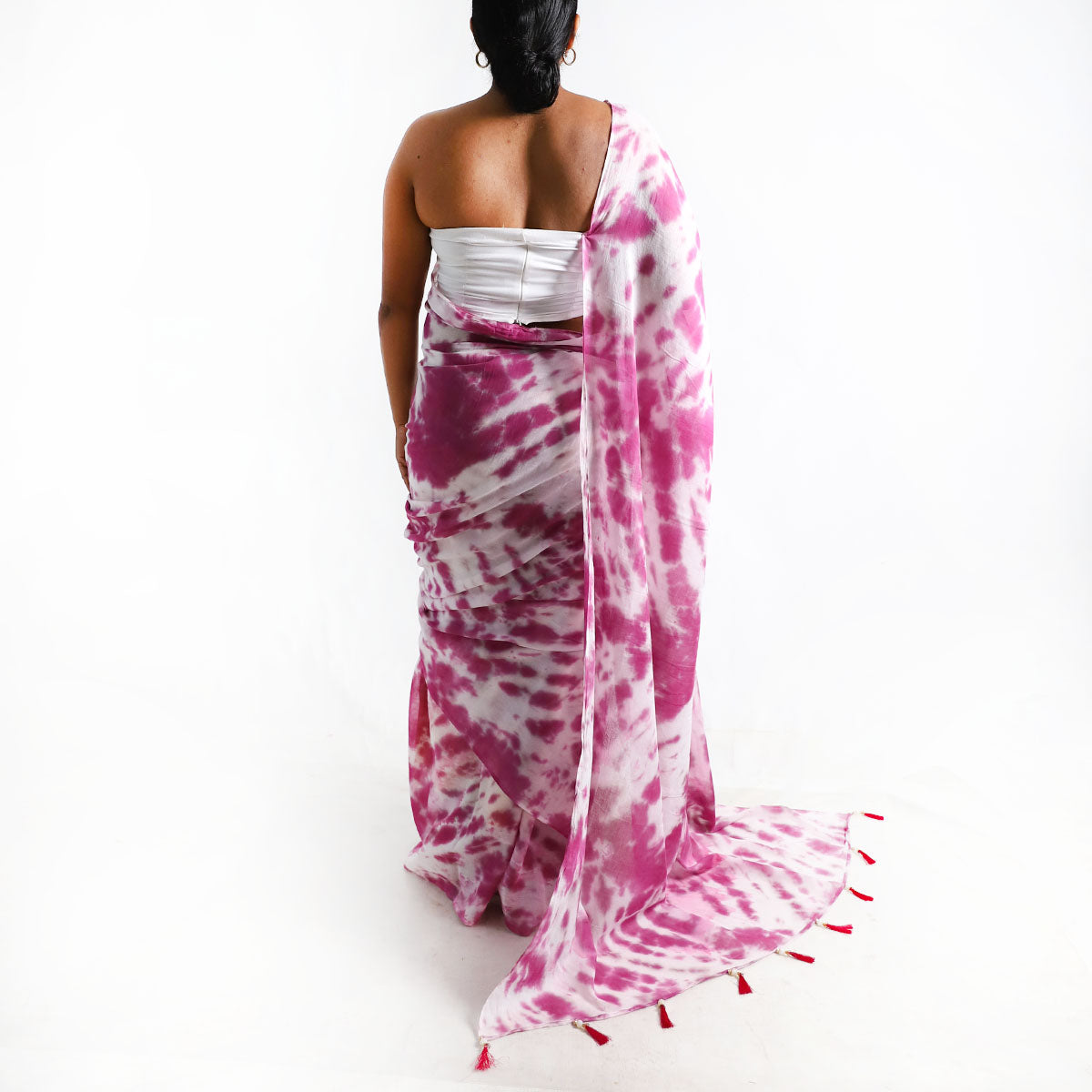 Magenta Mist Tie-Dye Saree