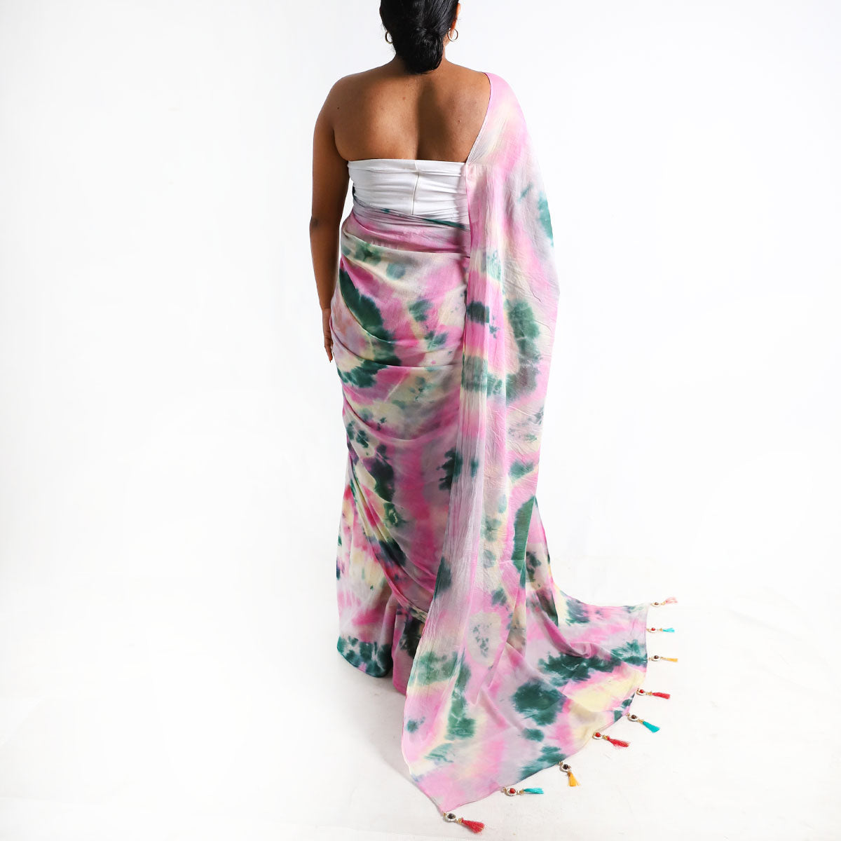 Floral Whisper Tie-Dye Saree