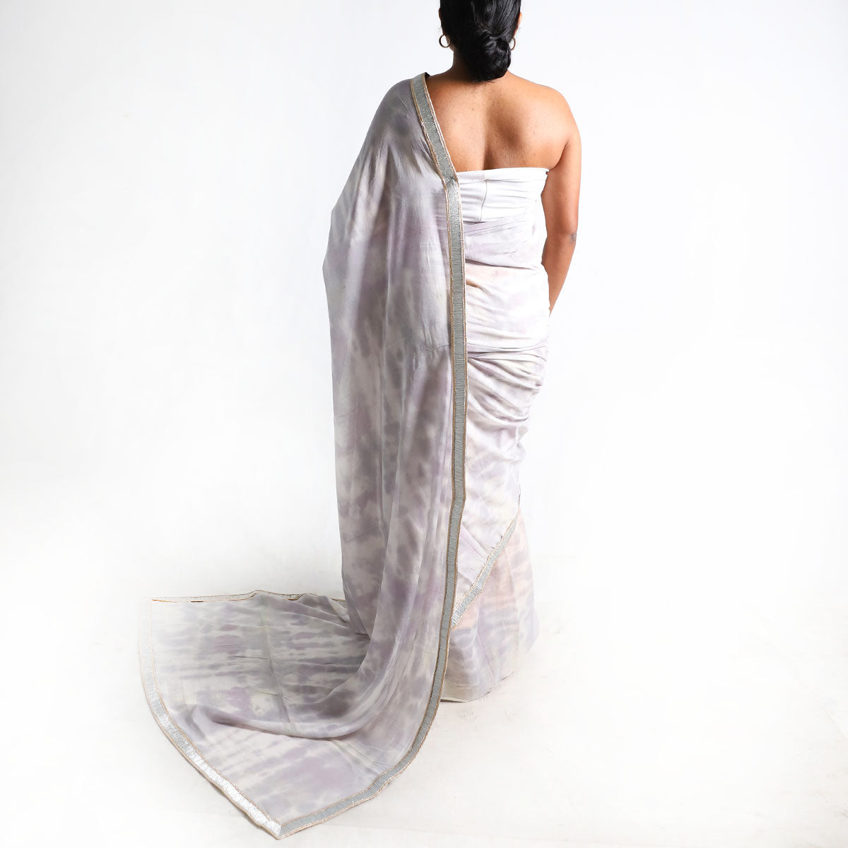 Silver Moon Tie-Dye Saree