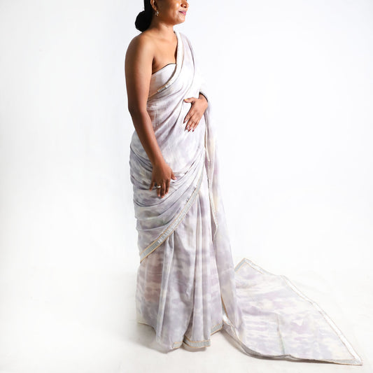 Silver Moon Tie-Dye Saree