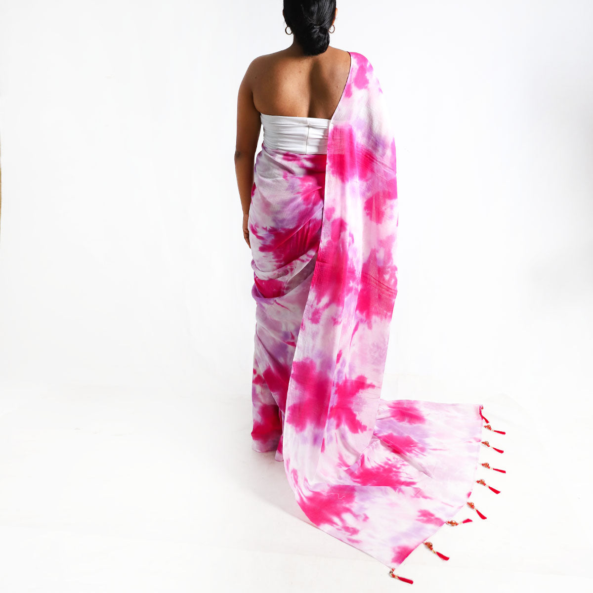 Magenta Radiance Tie-Dye Saree