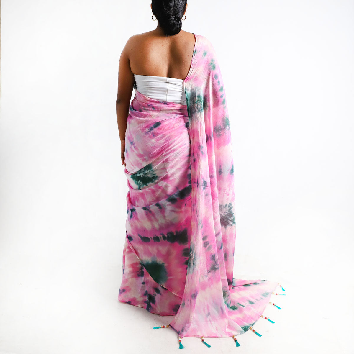 Rosy Meadow Tie-Dye Saree