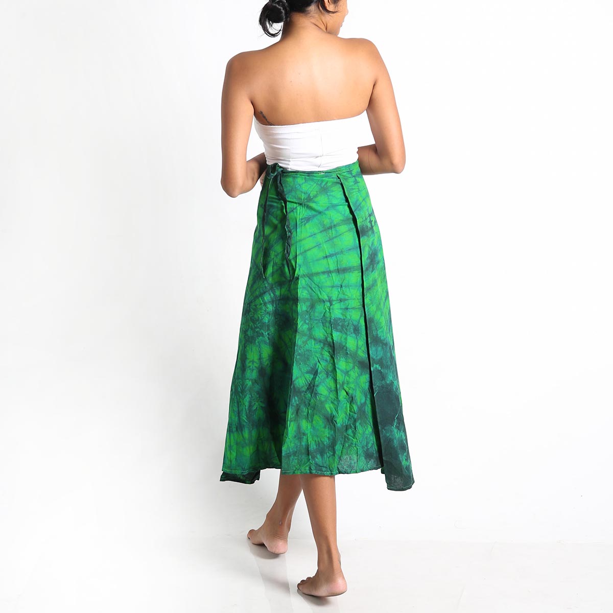 Emerald Green Tie-Dye Wrap Skirt