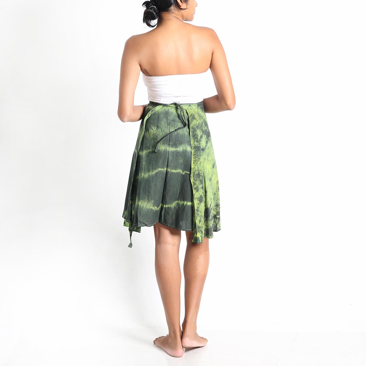 Olive Tie-Dye Wrap Skirt