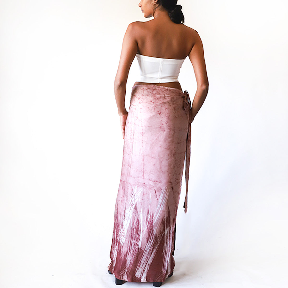 Blush Silk Batik Skirt