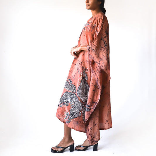 Marigold Bloom Batik Kaftan