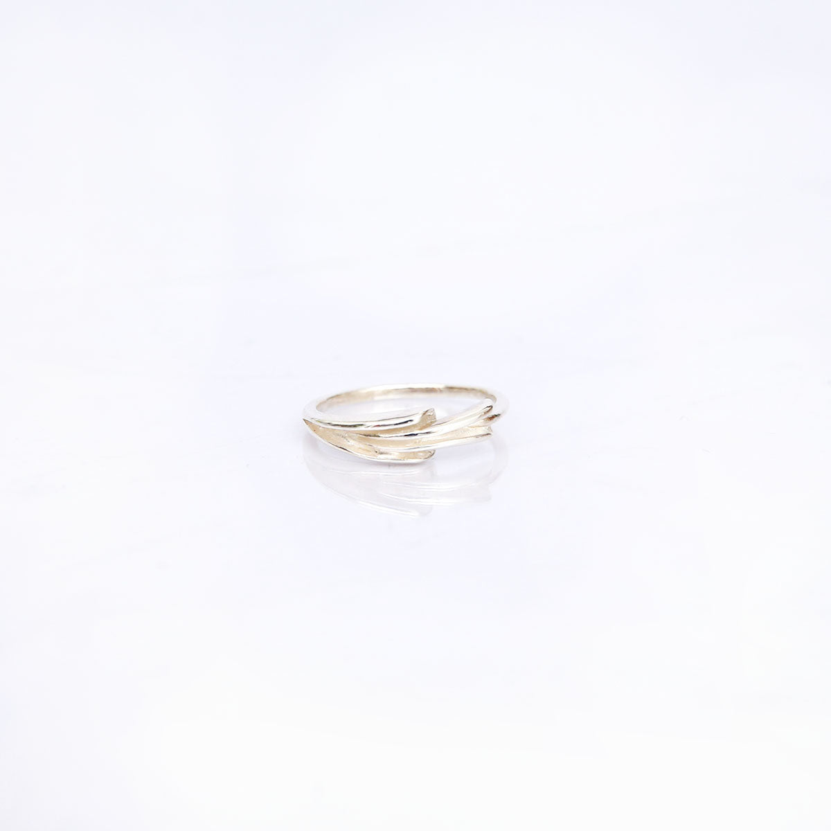 Semi polished Ring in Sterling Silver