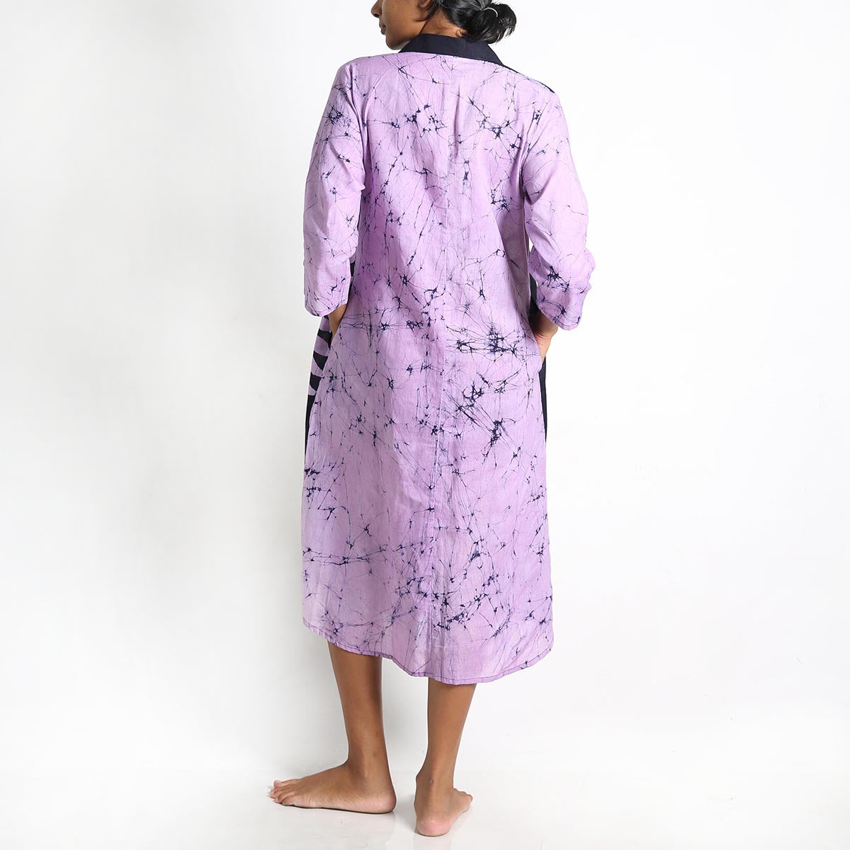 Lilac leafs Batik Dress