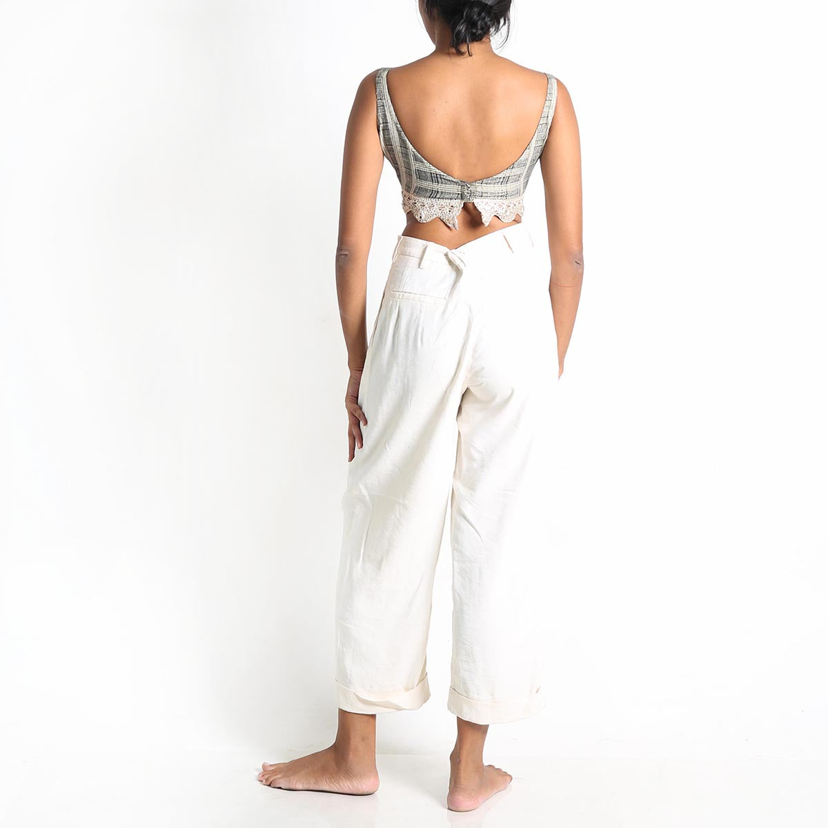 Black & Beige Cotton Top