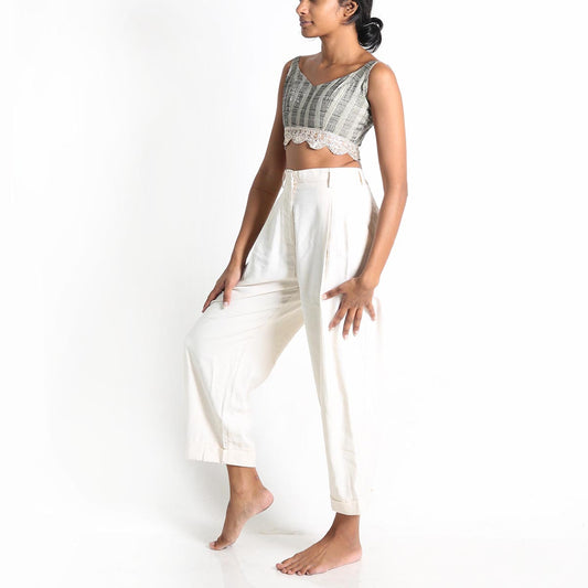 Black & Beige Cotton Top