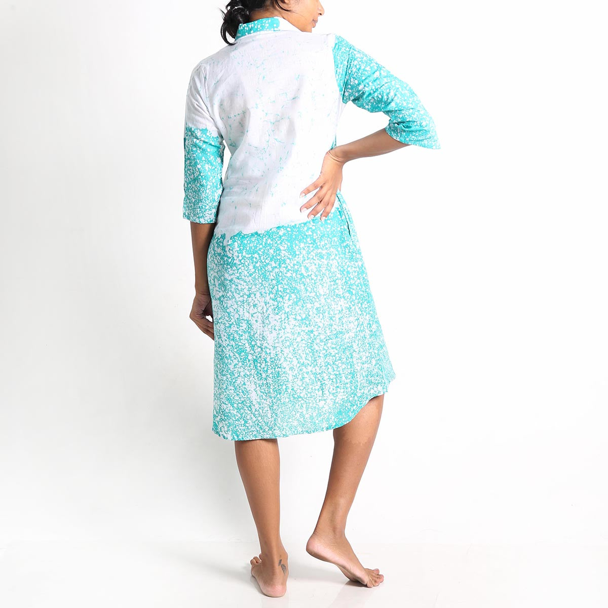 Teal Shirt Batik Dress